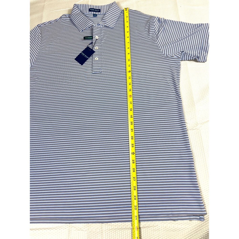 Peter Millar Polo Shirt Mens XL Striped Tailored Golf Performance‎ Stretch - Picture 11 of 11